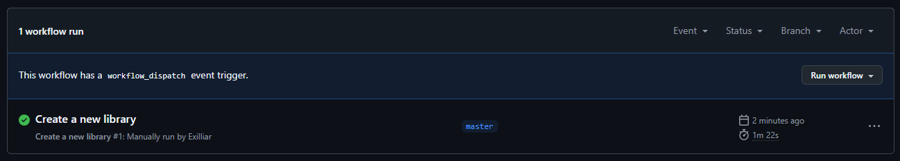 workflow completed